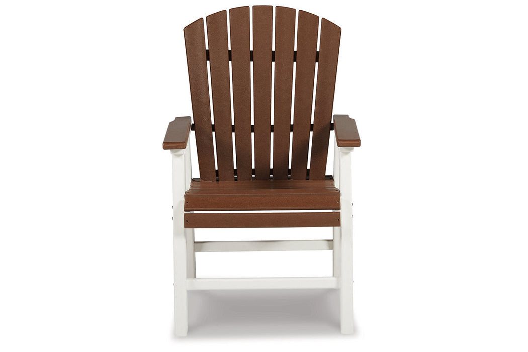 Genesis Bay Brown/White Outdoor Dining Arm Chair, Set of 2 - P212-601A - Vega Furniture