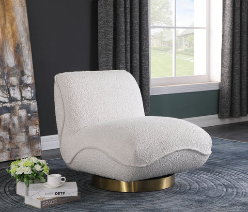 Geneva Cream Boucle Fabric Swivel Accent Chair - 492Cream - Vega Furniture