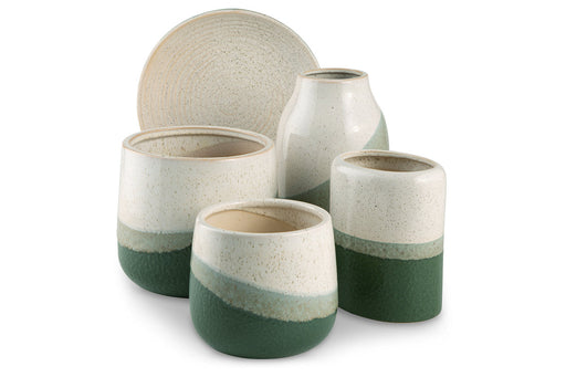 Gentset Green/Cream Accessory Set, Set of 5 - A2C00204 - Vega Furniture