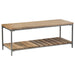 Gerbera Natural/Gunmetal Accent Bench with Slat Shelf - 914127 - Vega Furniture