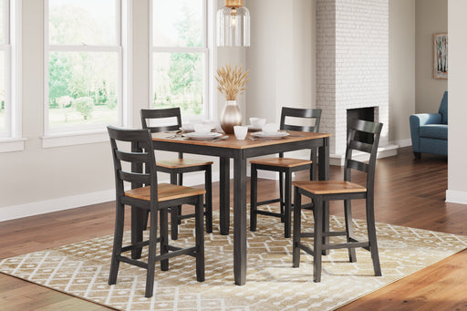 Gesthaven Natural/Brown Counter Height Dining Table and 4 Barstools (Set of 5) - D396-223 - Vega Furniture
