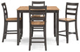 Gesthaven Natural/Brown Counter Height Dining Table and 4 Barstools (Set of 5) - D396-223 - Vega Furniture