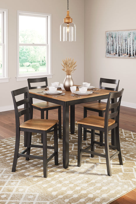 Gesthaven Natural/Brown Counter Height Dining Table and 4 Barstools (Set of 5) - D396-223 - Vega Furniture