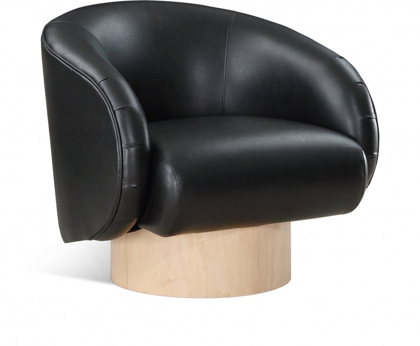 Gibson Faux Leather Accent Chair Black - 484Black - Vega Furniture