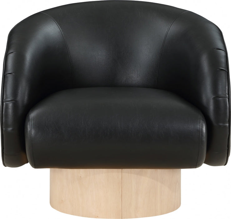 Gibson Faux Leather Accent Chair Black - 484Black - Vega Furniture