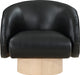 Gibson Faux Leather Accent Chair Black - 484Black - Vega Furniture