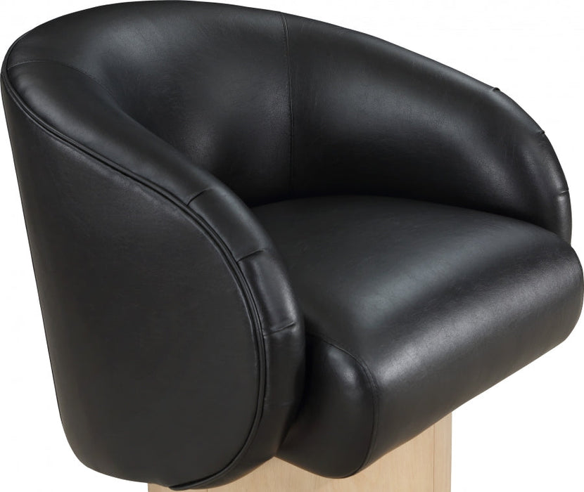 Gibson Faux Leather Accent Chair Black - 484Black - Vega Furniture