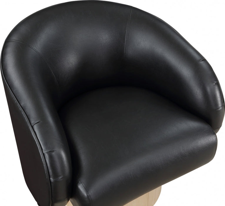 Gibson Faux Leather Accent Chair Black - 484Black - Vega Furniture