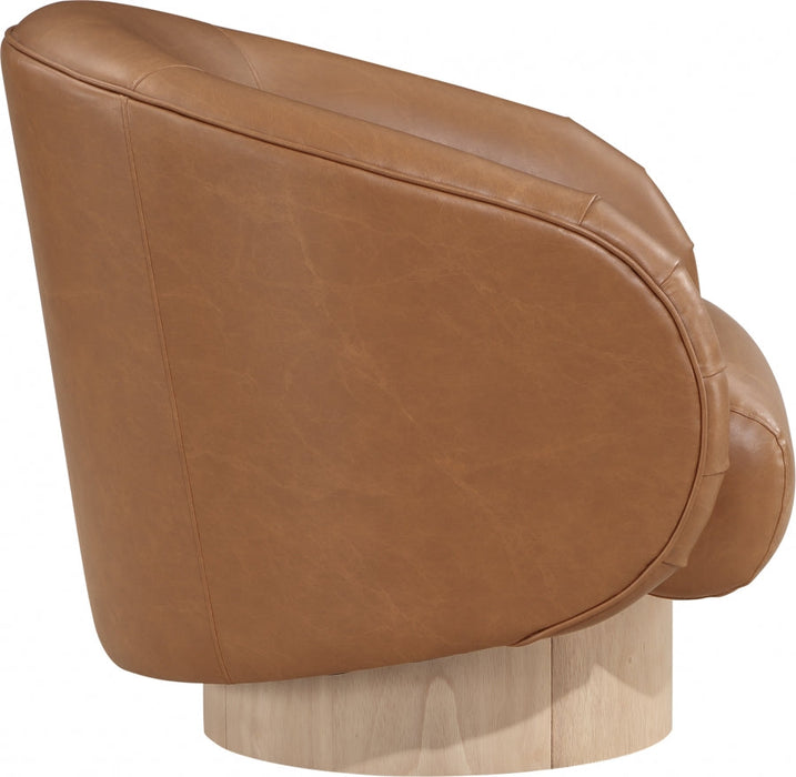 Gibson Faux Leather Accent Chair Cognac - 484Cognac - Vega Furniture