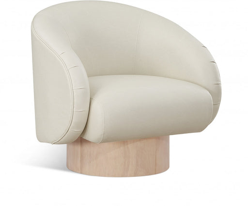 Gibson Faux Leather Accent Chair Cream - 484Cream - Vega Furniture
