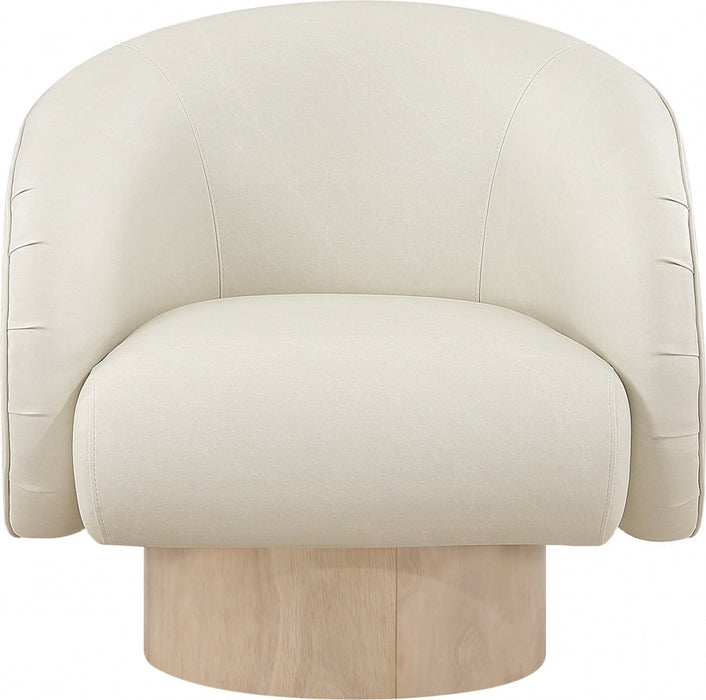 Gibson Faux Leather Accent Chair Cream - 484Cream - Vega Furniture