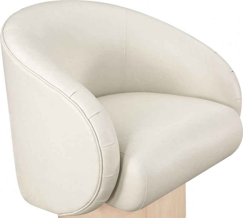 Gibson Faux Leather Accent Chair Cream - 484Cream - Vega Furniture