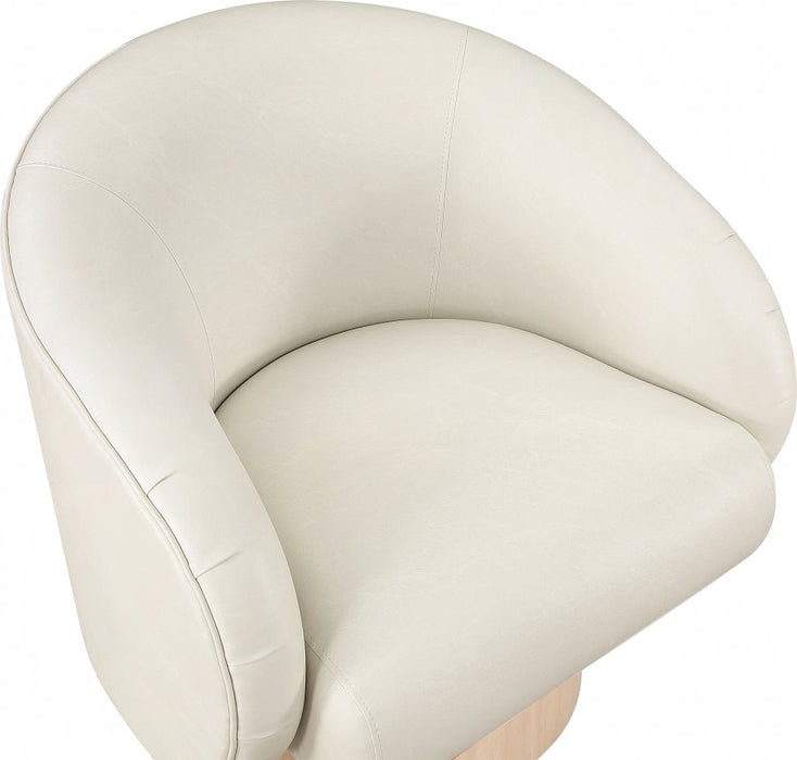 Gibson Faux Leather Accent Chair Cream - 484Cream - Vega Furniture