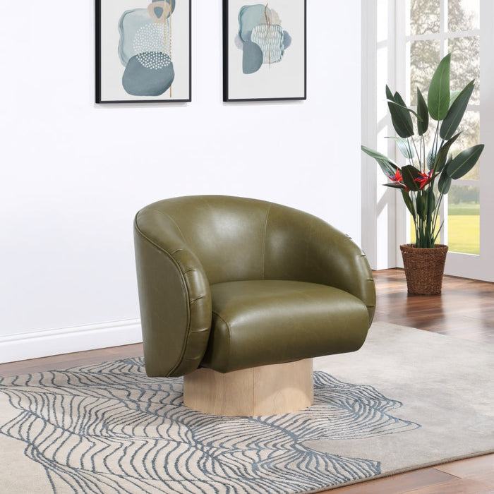 Gibson Faux Leather Accent Chair Green - 484Olive - Vega Furniture