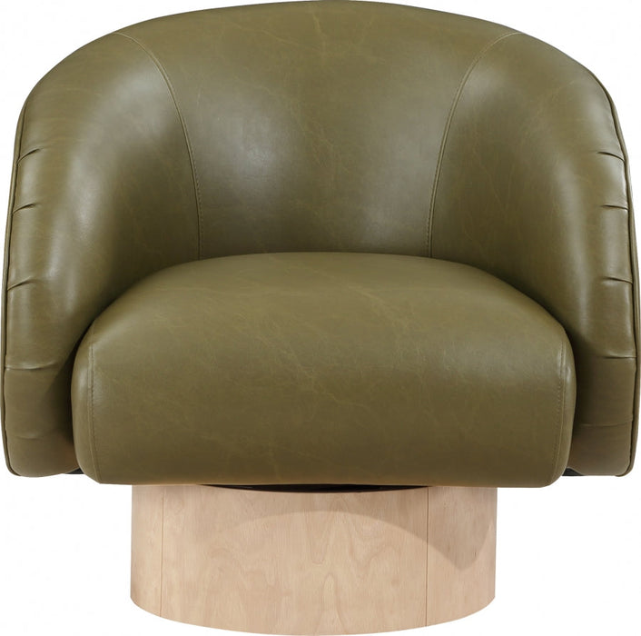 Gibson Faux Leather Accent Chair Green - 484Olive - Vega Furniture