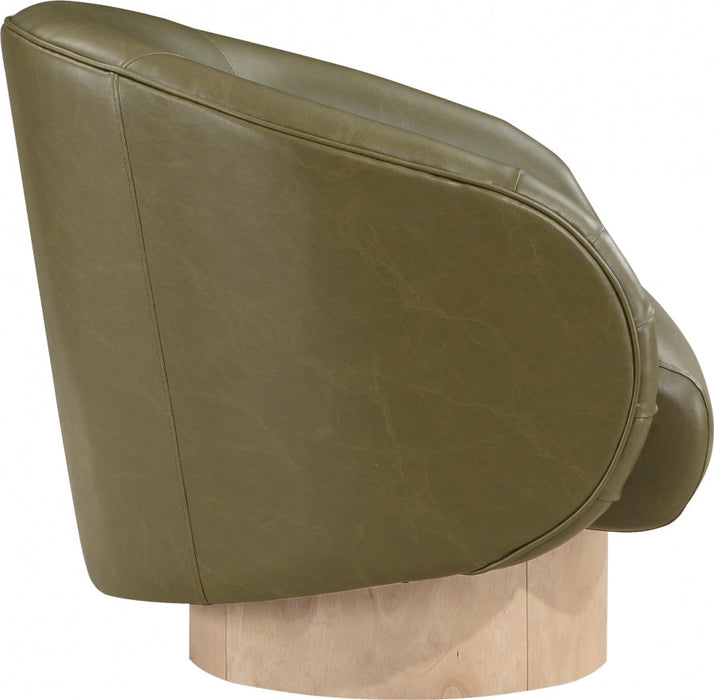 Gibson Faux Leather Accent Chair Green - 484Olive - Vega Furniture