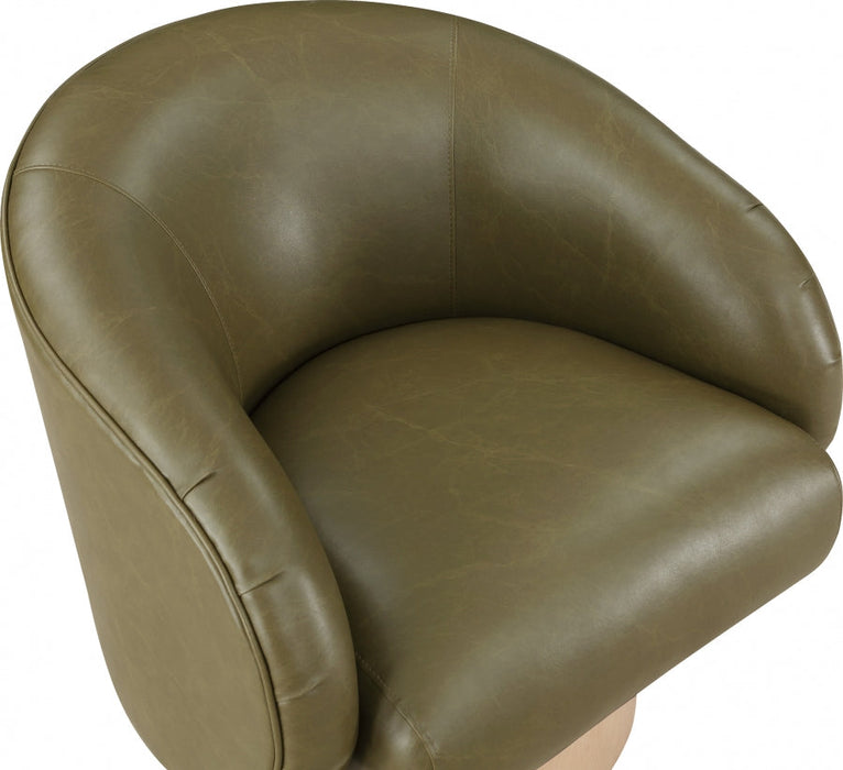 Gibson Faux Leather Accent Chair Green - 484Olive - Vega Furniture