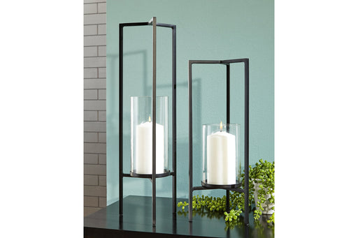 Ginette Black Candle Holder, Set of 2 - A2000463 - Vega Furniture