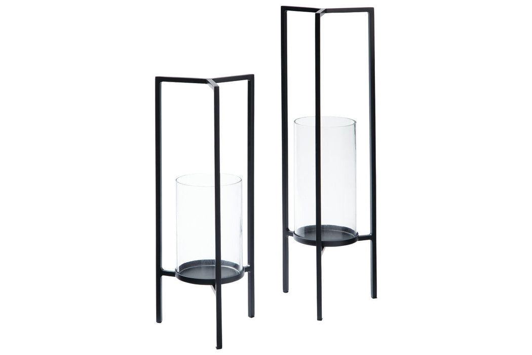 Ginette Black Candle Holder, Set of 2 - A2000463 - Vega Furniture