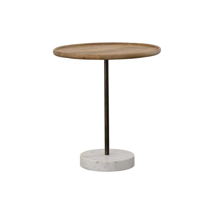 Ginevra Natural/White Round Wooden Top Accent Table - 935881 - Vega Furniture
