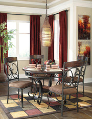 Glambrey Brown 5-Piece Round Dining Set - SET | D329-15 | D329-01 - Vega Furniture