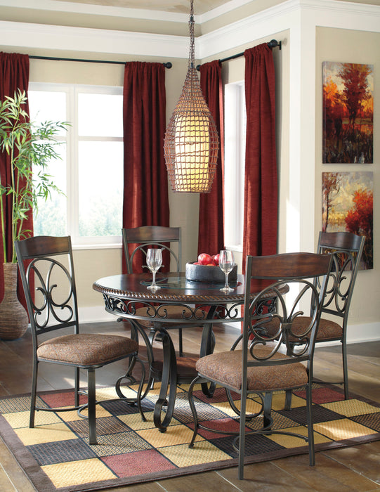 Glambrey Brown 5-Piece Round Dining Set - SET | D329-15 | D329-01 - Vega Furniture