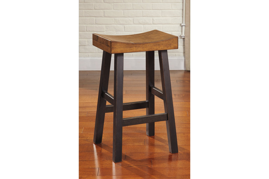 Glosco Medium Brown/Dark Brown Bar Height Barstool, Set of 2 - D548-030 - Vega Furniture