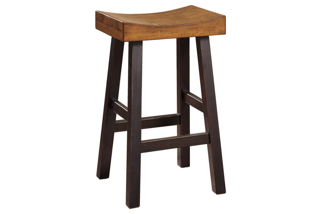 Glosco Medium Brown/Dark Brown Bar Height Barstool, Set of 2 - D548-030 - Vega Furniture