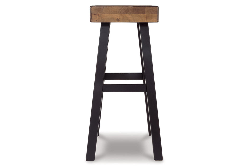 Glosco Medium Brown/Dark Brown Bar Height Barstool, Set of 2 - D548-030 - Vega Furniture