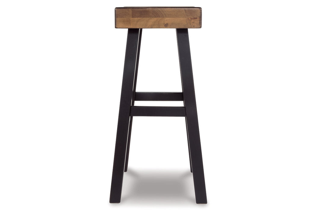 Glosco Medium Brown/Dark Brown Bar Height Barstool, Set of 2 - D548-030 - Vega Furniture