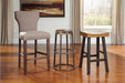 Glosco Medium Brown/Dark Brown Bar Height Barstool, Set of 2 - D548-030 - Vega Furniture