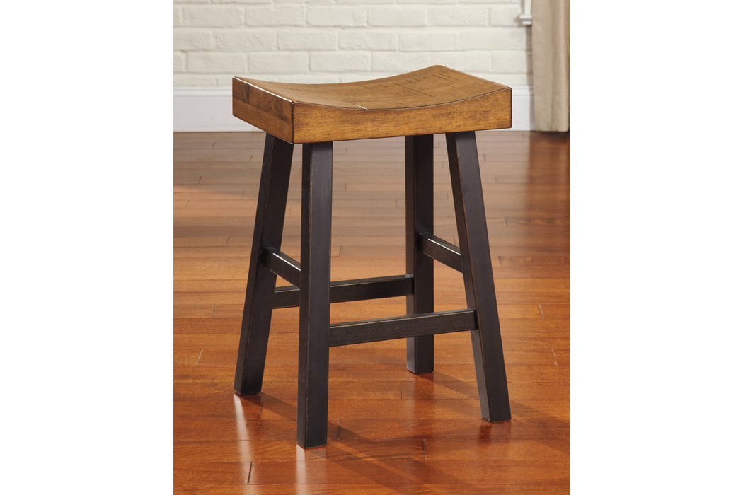 Glosco Medium Brown/Dark Brown Counter Height Barstool, Set of 2 - D548-024 - Vega Furniture