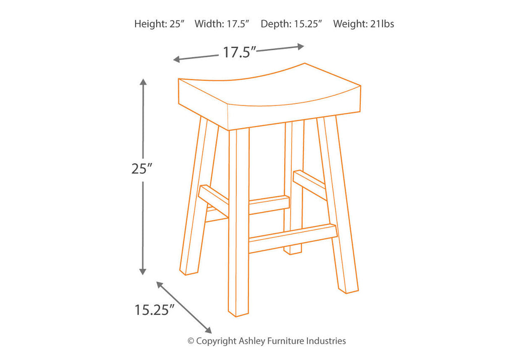 Glosco Medium Brown/Dark Brown Counter Height Barstool, Set of 2 - D548-024 - Vega Furniture