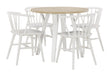 Grannen White 5-Piece Round Dining Set - SET | D407-15 | D407-01(2) - Vega Furniture