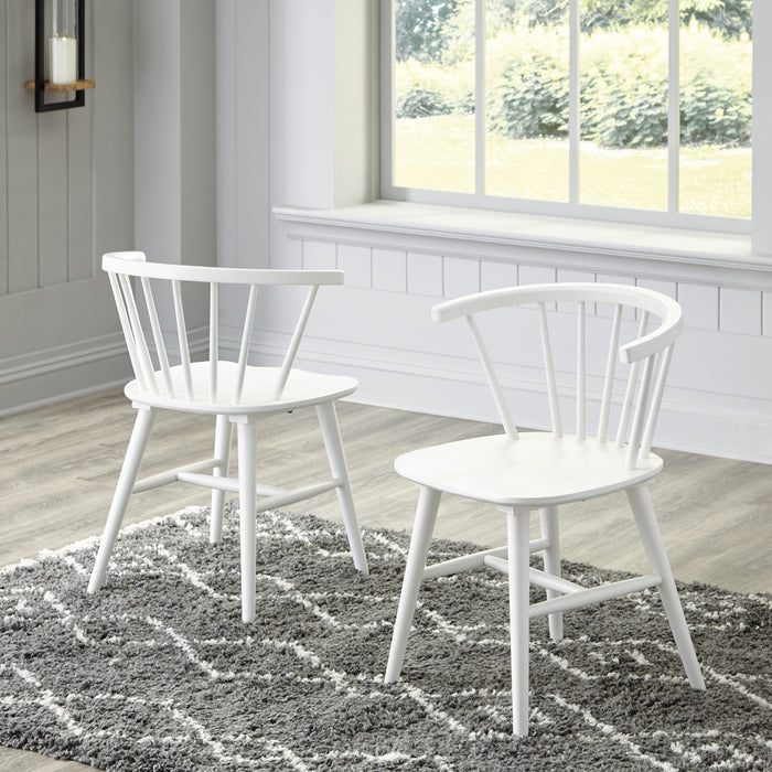 Grannen White 5-Piece Round Dining Set - SET | D407-15 | D407-01(2) - Vega Furniture