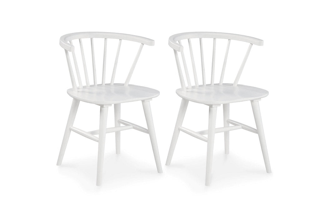 Grannen White Dining Chair, Set of 2 - D407-01 - Vega Furniture