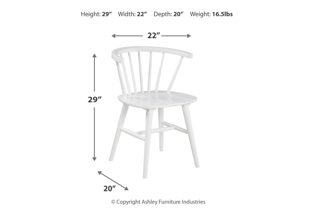 Grannen White Dining Chair, Set of 2 - D407-01 - Vega Furniture