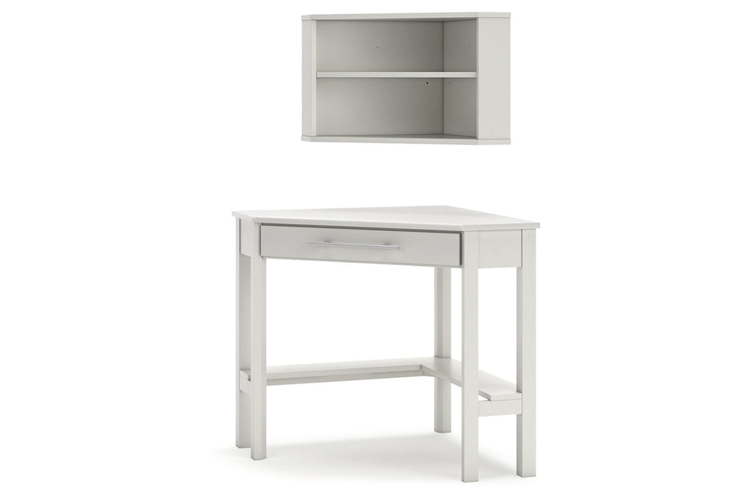Grannen White Home Office Corner Desk with Bookcase - SET | H207-22 | H207-22H - Vega Furniture