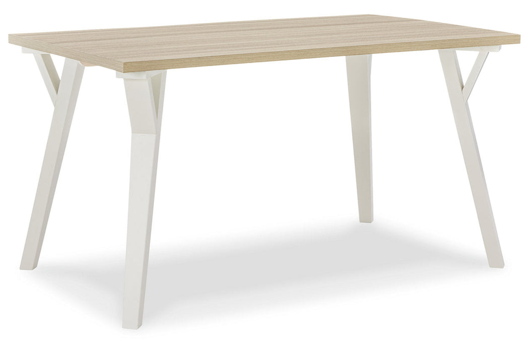 Grannen White/Natural Dining Table - D407-25 - Vega Furniture