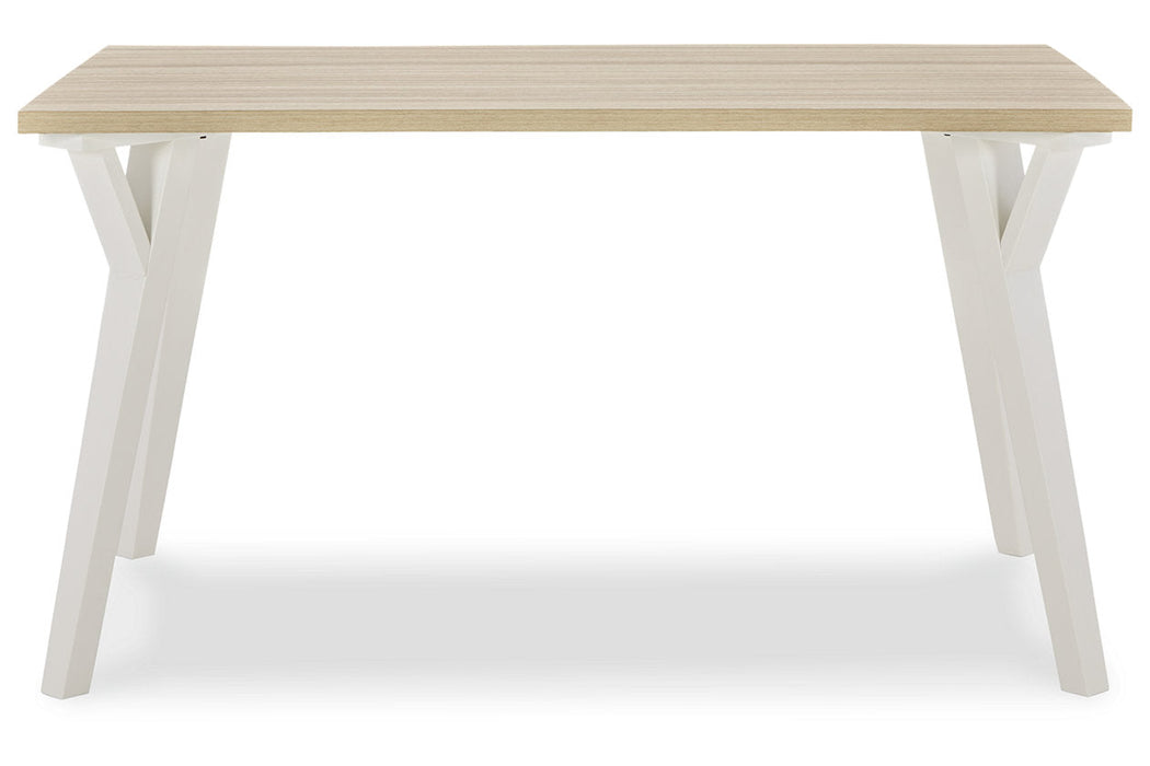 Grannen White/Natural Dining Table - D407-25 - Vega Furniture