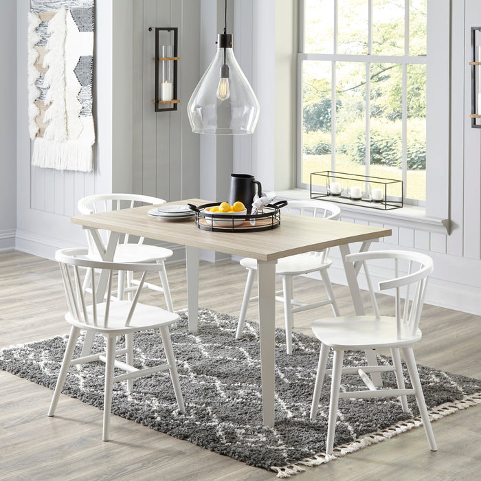 Grannen White Rectangular Dining Set - SET | D407-25 | D407-01(2) - Vega Furniture