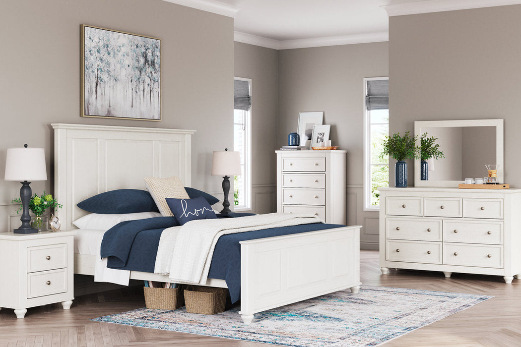 Grantoni White King Panel Bed - SET | B3290-56 | B3290-58 | B3290-97 | B3290-61 - Vega Furniture