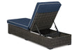 Grasson Lane Brown/Blue Chaise Lounge with Cushion - P783-815 - Vega Furniture