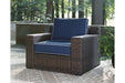 Grasson Lane Brown/Blue Lounge Chair with Cushion - P783-820 - Vega Furniture