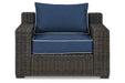 Grasson Lane Brown/Blue Lounge Chair with Cushion - P783-820 - Vega Furniture