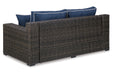 Grasson Lane Brown/Blue Loveseat with Cushion - P783-835 - Vega Furniture