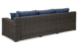 Grasson Lane Brown/Blue Sofa with Cushion - P783-838 - Vega Furniture