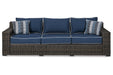 Grasson Lane Brown/Blue Sofa with Cushion - P783-838 - Vega Furniture