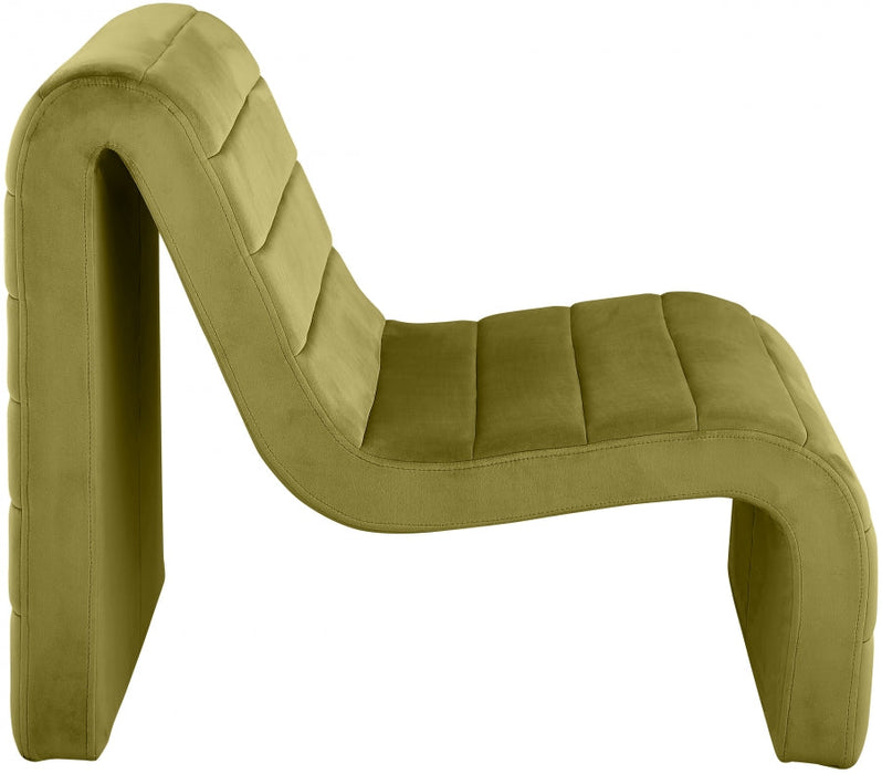 Green Ivy Velvet Accent Chair - 403Olive - Vega Furniture