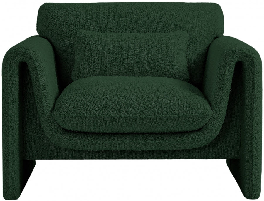 Green Stylus Boucle Fabric Chair - 198Green-C - Vega Furniture